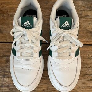 Adidas Men's Classic White and Green Sneakers